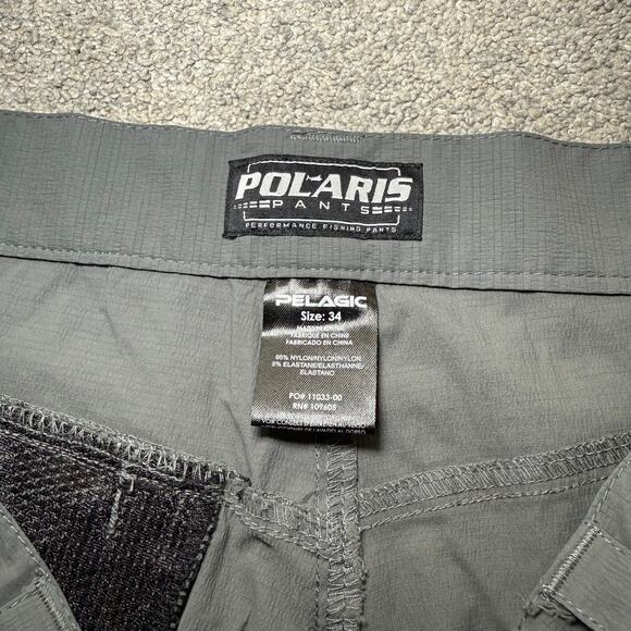 Pelagic Performance Fishing Pants Mens Size 34 Gray Cargo Lightweight - Picture 3 of 7